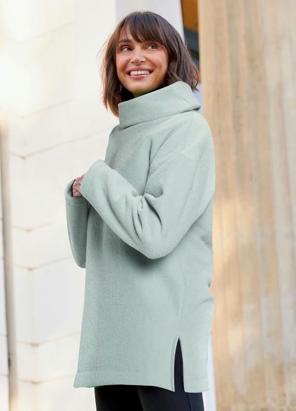 Casaco (Verde Claro) em Plush Boucle