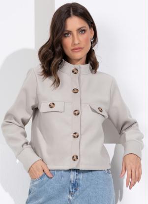 Jaqueta Curta (Bege) Peluciada