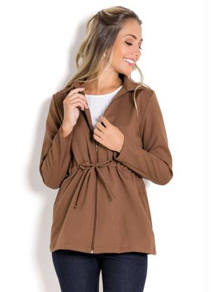 Parca com Amarra��o na Cintura (Marrom)