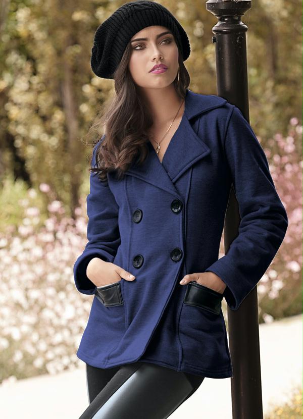casaco azul escuro feminino