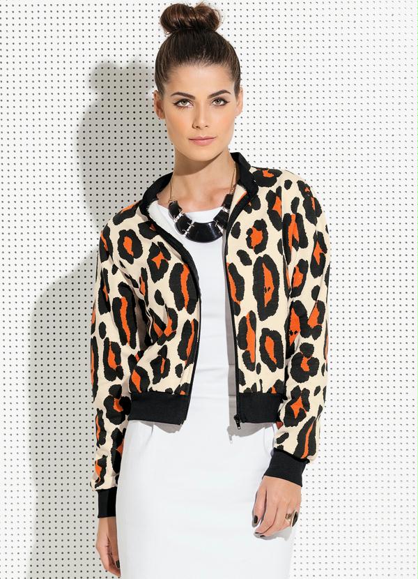 jaqueta bomber animal print