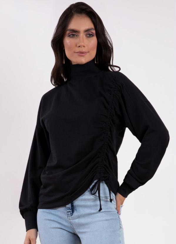 Casaco (Preto) com Cordel para Franzir