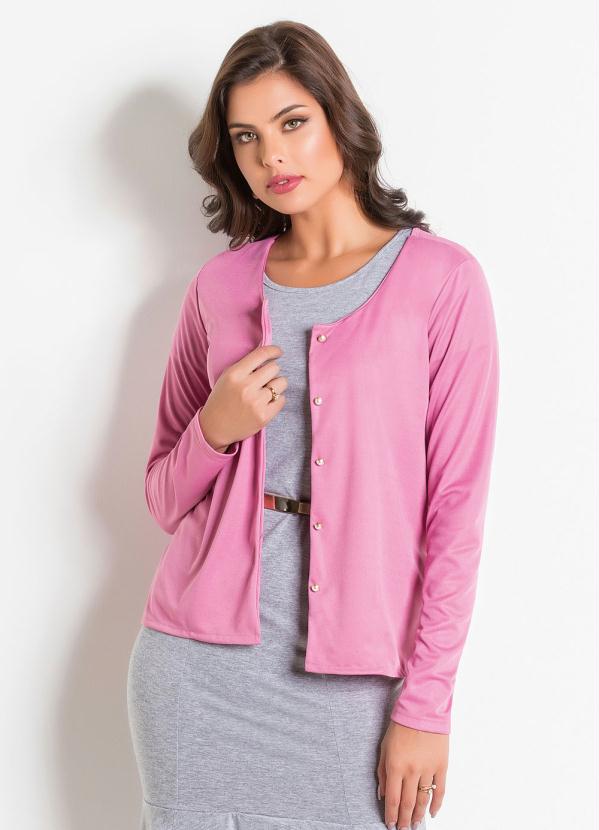 Casaco (Rosa Antigo) com Botões em Pérola Casaco (Rosa Antigo) com Botões em Pérola