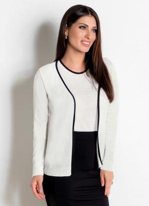 Conjunto Cardigan e Blusa (Preto e Branco)