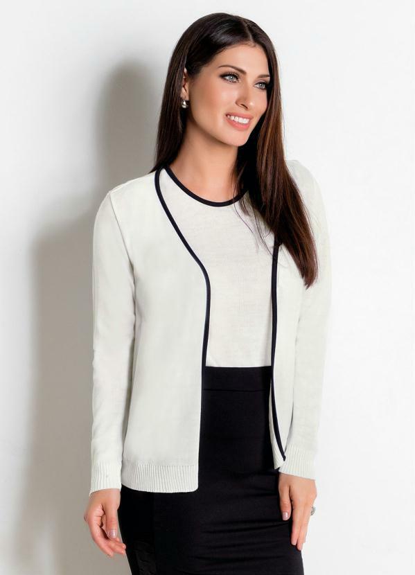 Conjunto Cardigan e Blusa (Preto e Branco)
