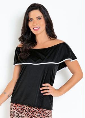 Blusa (Preta) com Babado Moda Evang�lica
