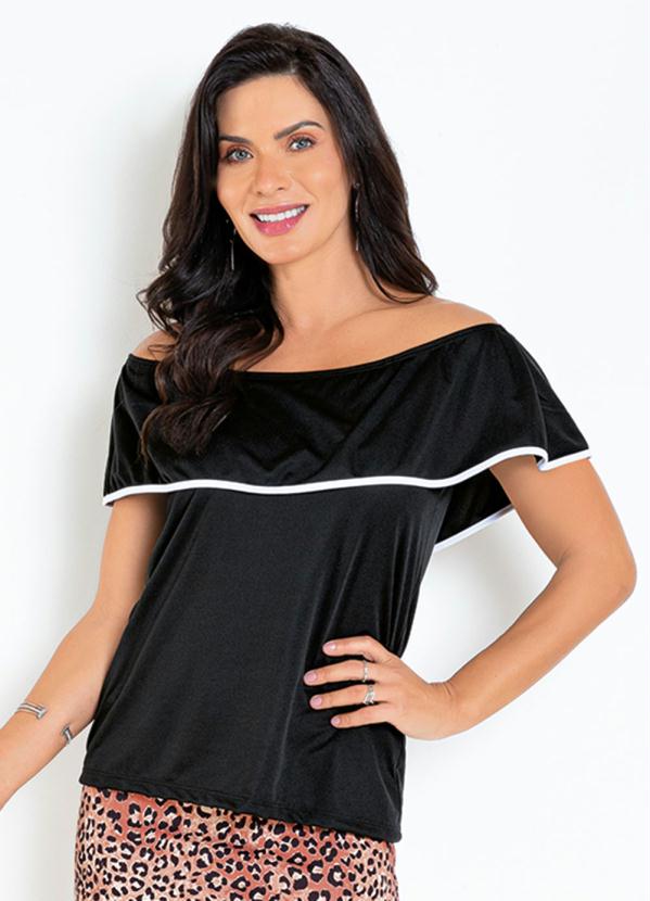 Blusa (Preta) com Babado Moda Evang�lica