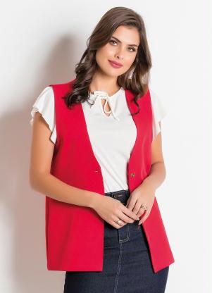 Colete com Bot�es Frontais (Vermelho)