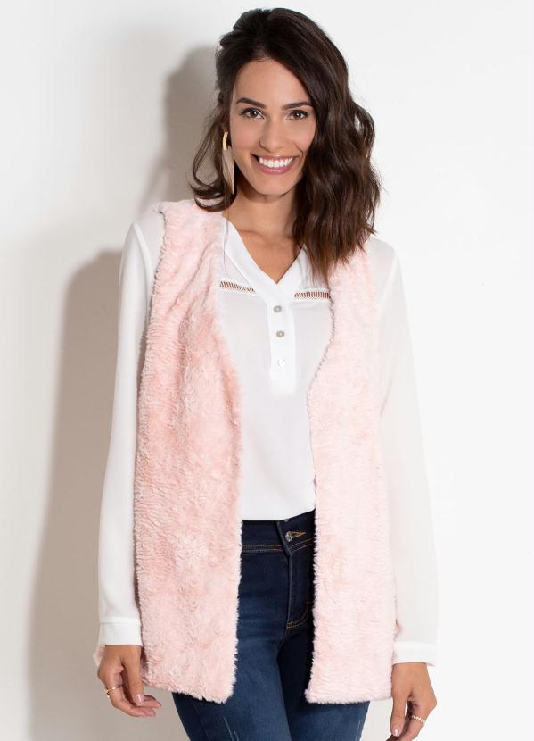 Colete (Rosa) em Tecido Peluciado