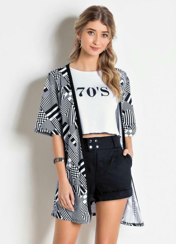 kimono alongado feminino