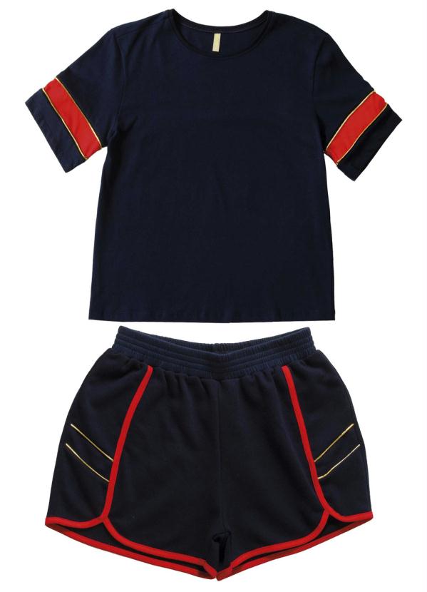 conjunto blusa e short moletom