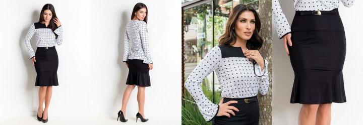 Conjunto Po� e Preto com Babados