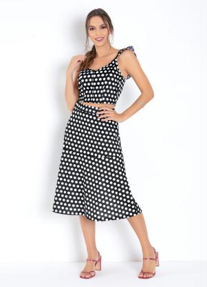 Conjunto (Po� Preto) de Cropped e Saia