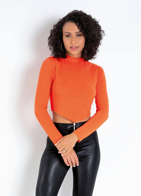 Cropped (Laranja) com Barra Assim�trica