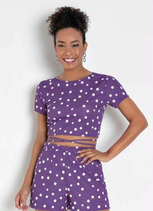 Cropped (Po� Roxo) com Amarra��o nas Costas