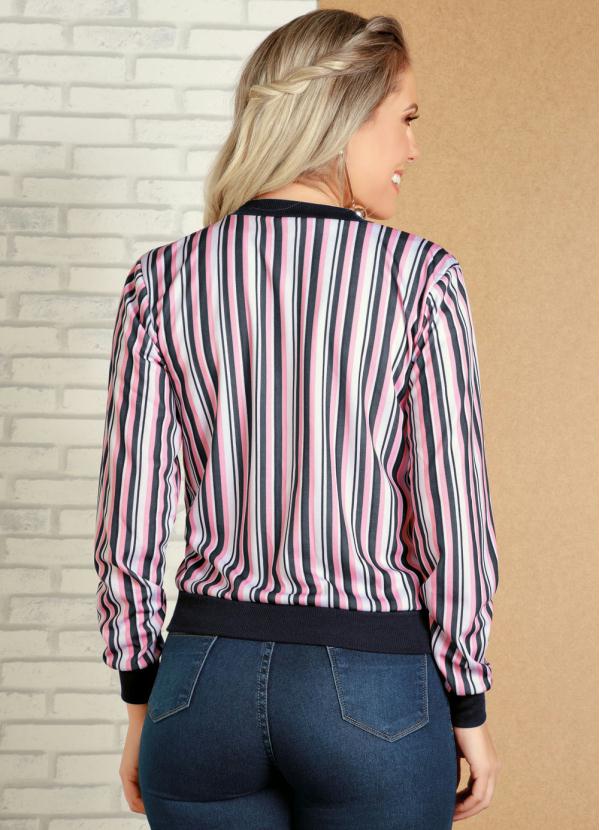 jaqueta bomber listrada