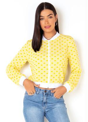 Jaqueta Bomber (Po� Amarelo) com Z�per