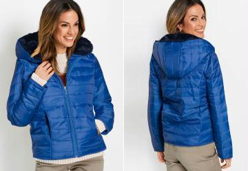 Jaqueta com Pelinho no Capuz Azul Marinho