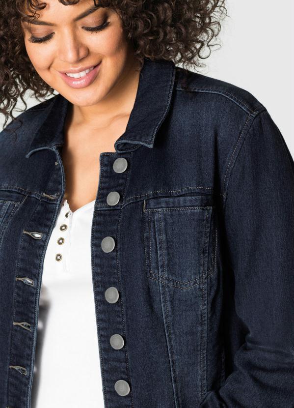 jaqueta jeans azul marinho