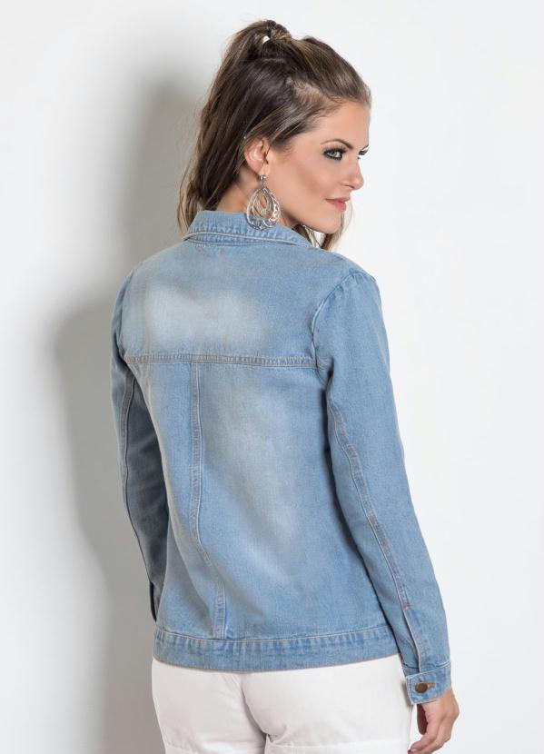 jaqueta jeans basica feminina