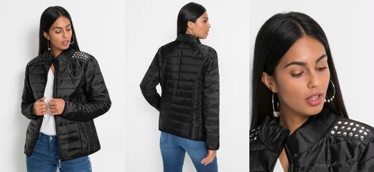 Jaqueta Matelass� com Z�per Preta