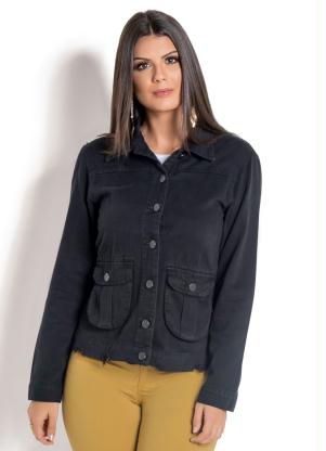 Jaqueta Militar com Bolsos Sawary (Preta) Jaqueta Militar com Bolsos Sawary (Preta)