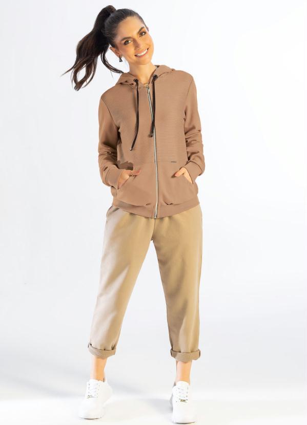 khaki longline moletom com capuz
