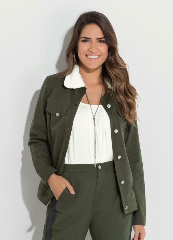casaco feminino verde militar