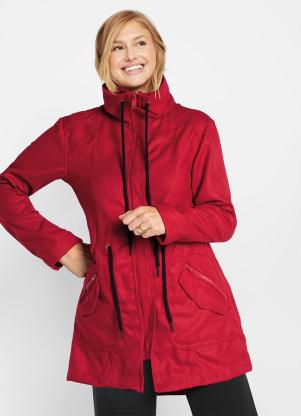 Parka Alongado com Bolsos (Vermelho)