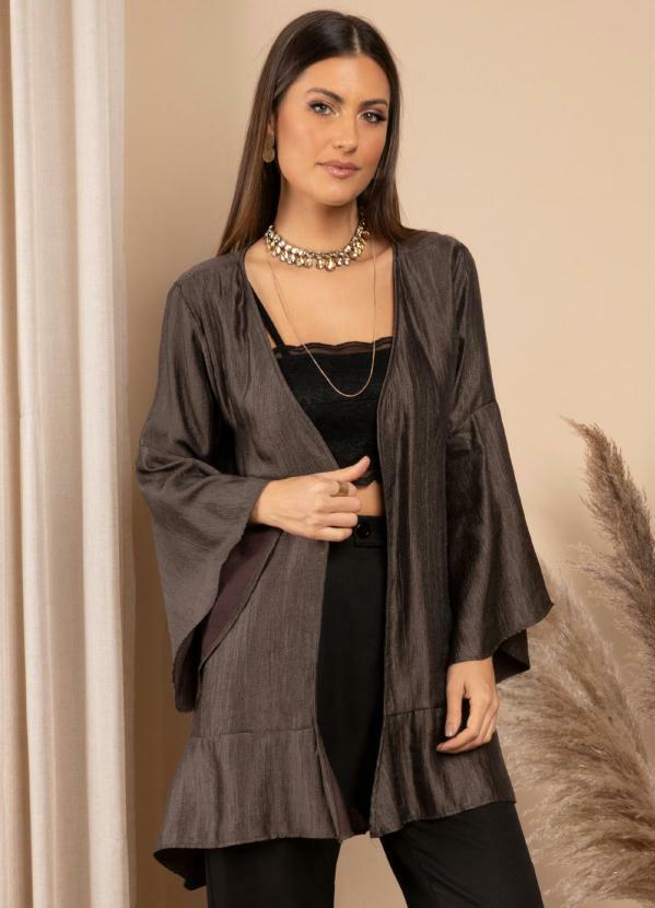 Kimono Soltinho (Marrom) com Brilho Kimono Soltinho (Marrom) com Brilho