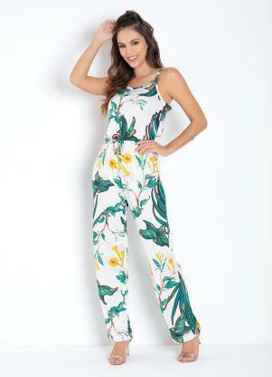 Macacão de Alças (Folhagem) com Elástico Macacão de Alças (Folhagem) com Elástico