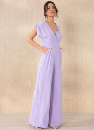 Macacão (Lilás) Transpassado com Bolsos Macacão (Lilás) Transpassado com Bolsos