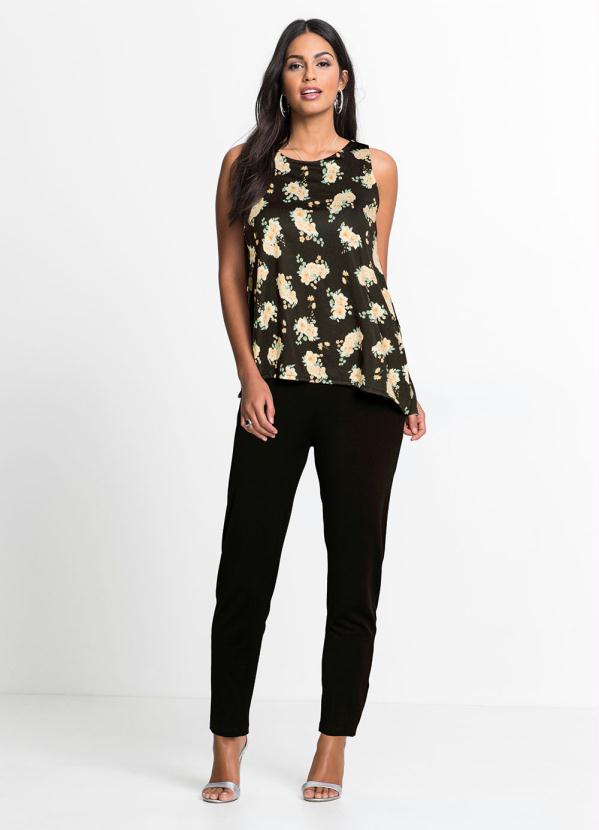 Macacão Longo com Sobreposição (Floral Dark) Macacão Longo com Sobreposição (Floral Dark)