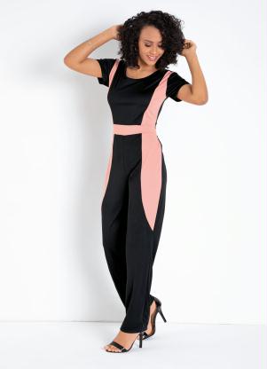 Macacão (Preto) com Amarração no Decote Costas Macacão (Preto) com Amarração no Decote Costas