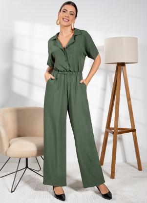 Macac�o (Verde Oliva) em Crepe Plano