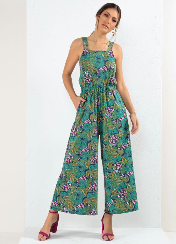 Macac�o (Folhagem Amarela) Al�as Largas e Bolsos