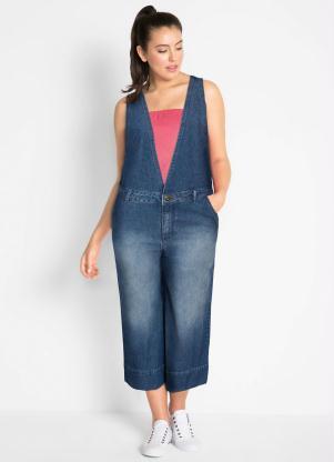 macacão jeans pantacourt