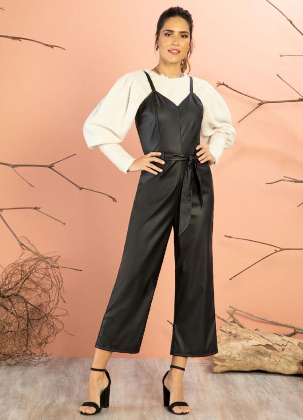 Macacão Pantacourt (Preto) de Alças Macacão Pantacourt (Preto) de Alças