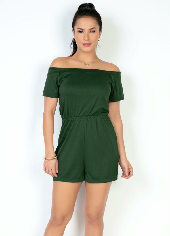 Macaquinho (Verde) Ombro a Ombro com Elástico Macaquinho (Verde) Ombro a Ombro com Elástico