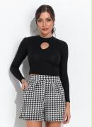 Blusa Preto em Canelado