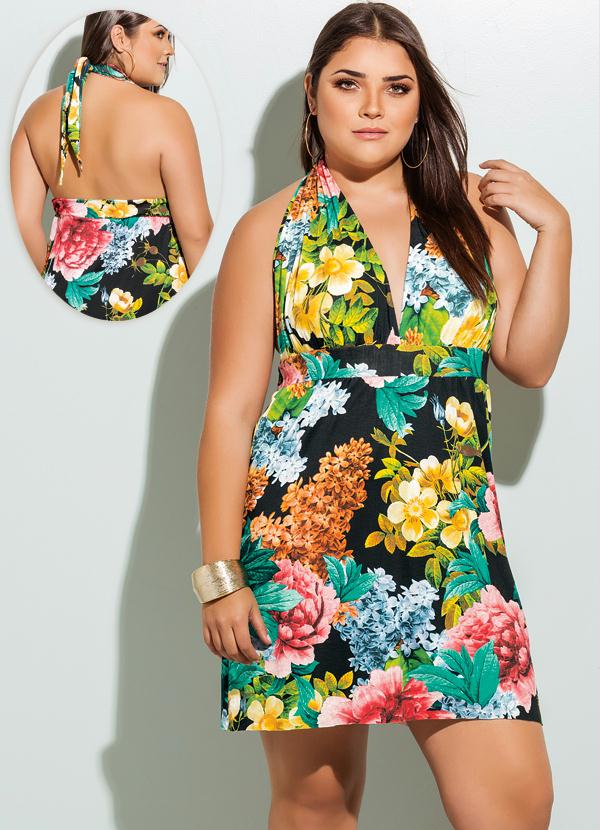 vestido frente unica plus size