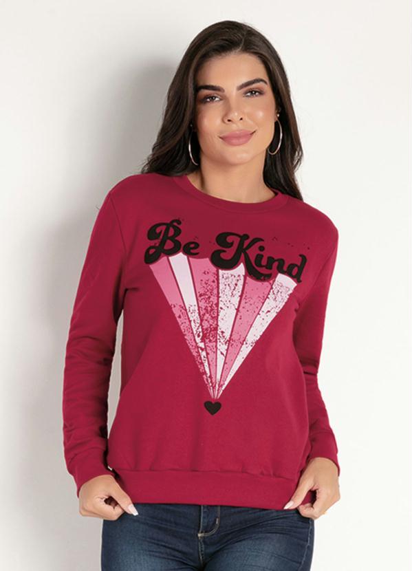 Casaco Moletom (Bord�) com Estampa