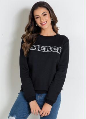 Casaco (Preto) com Estampa na Frente