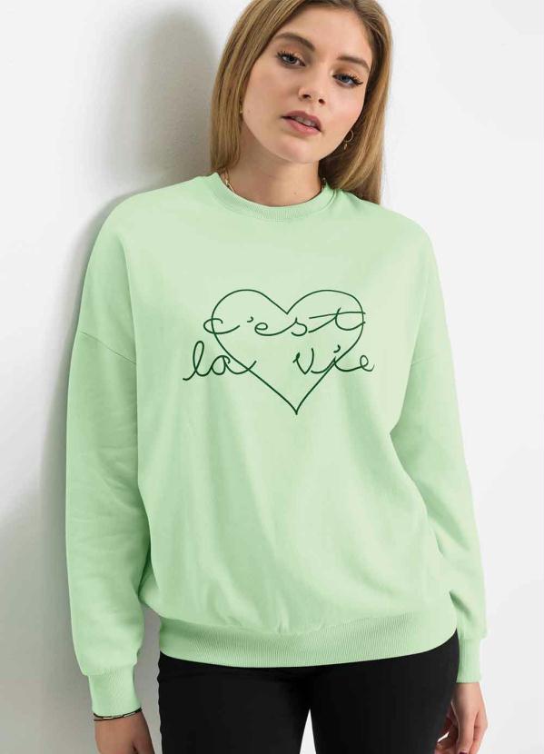 Moletinho Mangas Longas Estampado (Verde Candy)