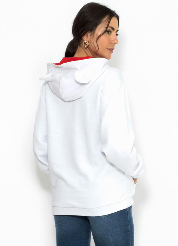 womens white moletom com capuz pullover