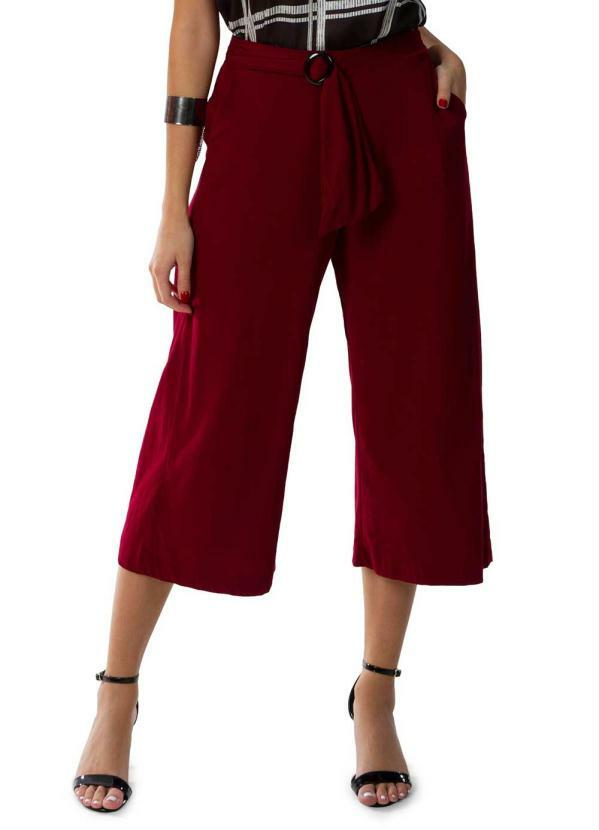calça bordo feminina