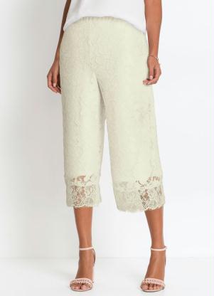 Cal�a Pantacourt de Renda (Off White)