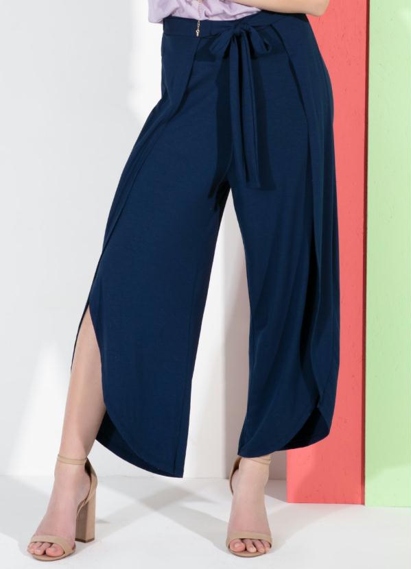 Cal�a Saia (Marinho) com Laterais Transpassadas