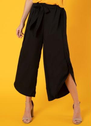 Calça Saia (Preto) com Laterais Transpassadas Calça Saia (Preto) com Laterais Transpassadas