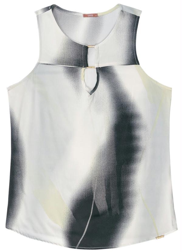 blusa de tecido estampada